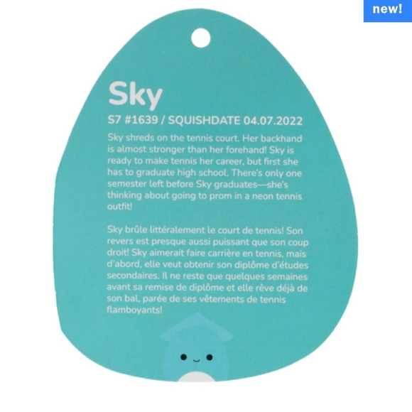 🐙 Squishmallows Sealife Squad 7.5" - Sky the Teal Squid NWT - Picture 3 of 5